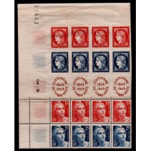 1949 - Frankrig - AFA 852-55 - Frimærker - 100-års frimærkejubilæum - Ustemplet.